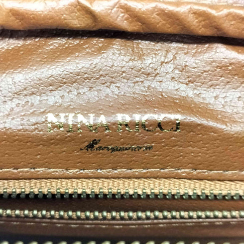 ニナリッチ NINA RICCI リーフ柄レザーショルダーバッグ レディース
