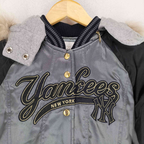 エムエルビー MLB ロゴ刺繍フードファー短丈ジャケット Y2K レディース 85