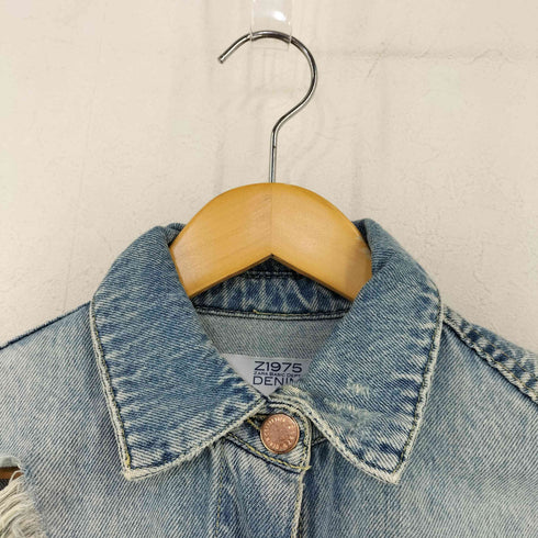 ザラ ZARA MADE IN MOROCCO ダメージ デニムジャケット レディース import:S