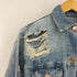 ザラ ZARA MADE IN MOROCCO ダメージ デニムジャケット レディース import:S
