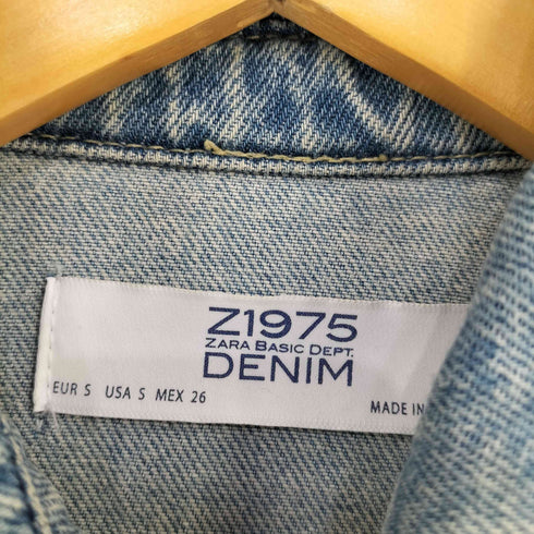 ザラ ZARA MADE IN MOROCCO ダメージ デニムジャケット レディース import:S