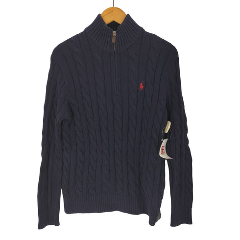 ポロラルフローレン POLO RALPH LAUREN ポニー刺繍 ハーフジップセーター メンズ import:XS