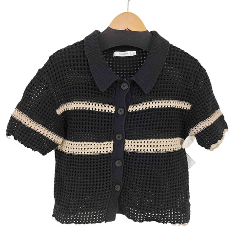 マウジー moussy STRIPED CROCHET SHIRT レディース FREE