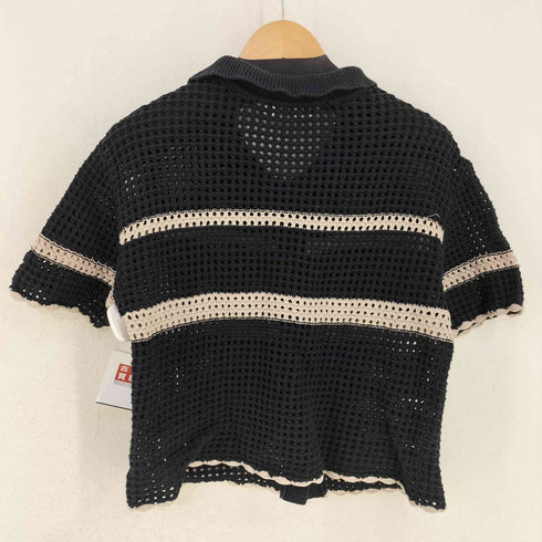 マウジー moussy STRIPED CROCHET SHIRT レディース FREE