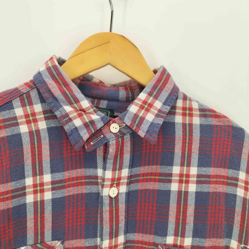 ポロカントリーラルフローレン POLO COUNTRY RALPH LAUREN CLASSIC FIT フリンジ加工 リペア加工 ネルシャツ メンズ import:L