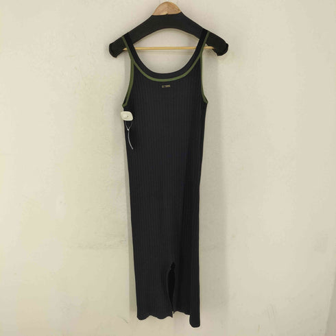 ラウンジドレス Loungedress サイドスリッド ノースリーブ ニットワンピース レディース FREE