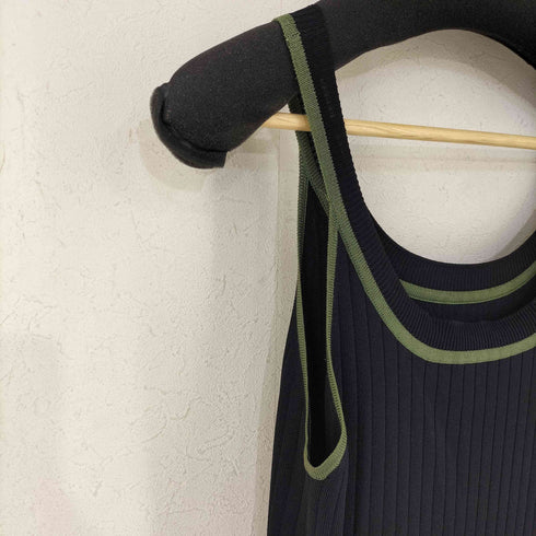 ラウンジドレス Loungedress サイドスリッド ノースリーブ ニットワンピース レディース FREE