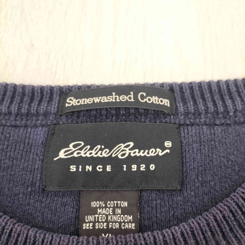 エディーバウアー Eddie Bauer 90-00S 黒タグ イギリス製 コットンニット メンズ JPN:XL