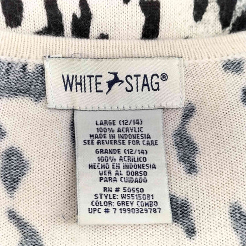 ホワイトスタッグ WHITE STAG 90S-00S レオパード柄 ニット レディース JPN:L