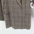 マークスアンドスペンサー MARKS&SPENCER 英国製 PURE NEW WOOL チェック ダブルブレスト テーラードジャケット レディース UK:16