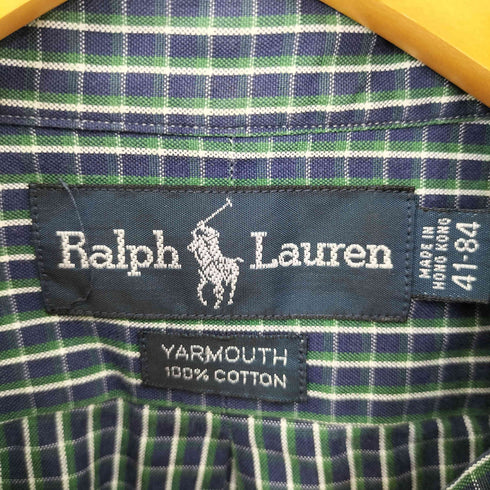 ラルフローレン RALPH LAUREN 90S YARMOUTH BD チェックシャツ メンズ 41-84