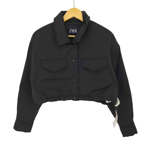 ザラ ZARA 裏地キルティング クロップド ジャケット レディース import:M