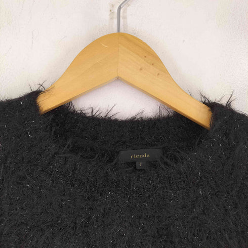 リエンダ rienda Lame Mall Shaggy Knit TOP レディース
