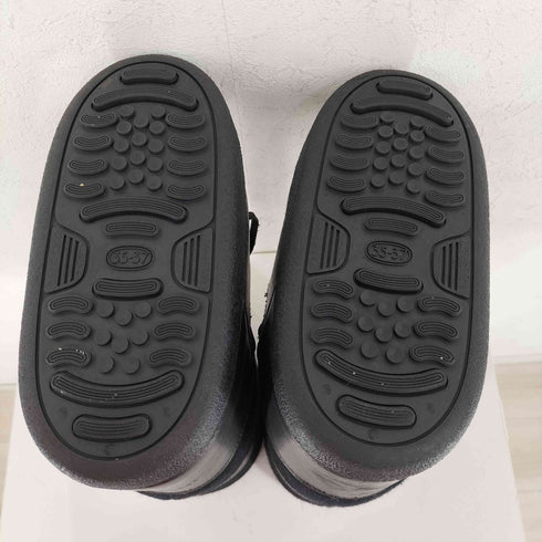 クロエ Chloe レザー x メルトン レースアップ スノーブーツ ムーンブーツ レディース 35-37