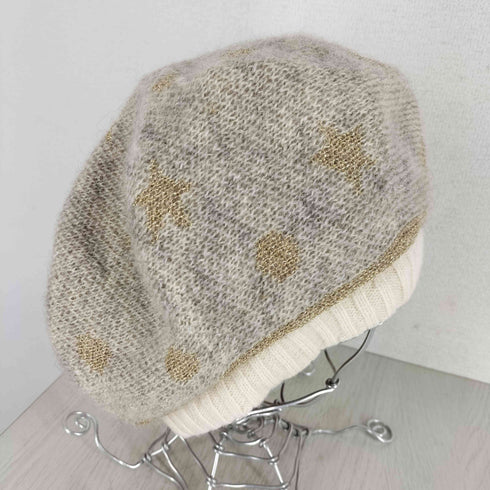 ツモリチサト TSUMORI CHISATO chapeau 星柄 モヘヤ混 ニットベレー帽 ラメ糸 レディース