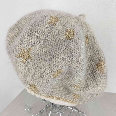 ツモリチサト TSUMORI CHISATO chapeau 星柄 モヘヤ混 ニットベレー帽 ラメ糸 レディース