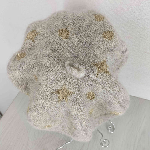ツモリチサト TSUMORI CHISATO chapeau 星柄 モヘヤ混 ニットベレー帽 ラメ糸 レディース