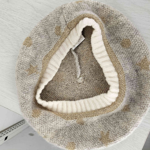 ツモリチサト TSUMORI CHISATO chapeau 星柄 モヘヤ混 ニットベレー帽 ラメ糸 レディース