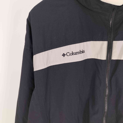コロンビア Columbia 90-00S INTERCHANGE ロゴ 刺繍 リバーシブル ボア フリース ジャケット メンズ import:L