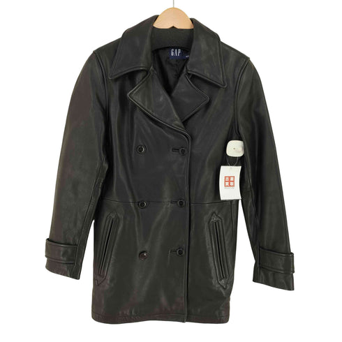ギャップ Gap レザー ダブルトレンチコート 本革 レディース JPN:XS