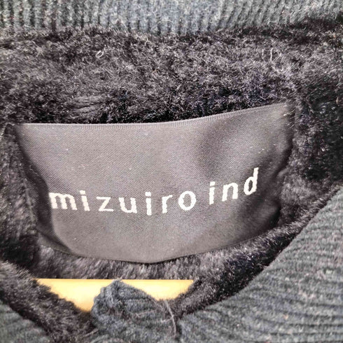ミズイロインド mizuiro ind 裏地フェイクファー 襟コーズ ウールブレンドスナップキルティングコート レディース