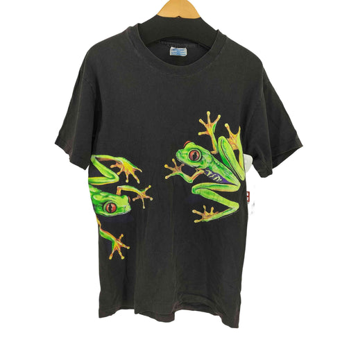 ヘインズ Hanes USA製 シングルステッチ カエルプリント クルーネックTシャツ 爬虫類 メンズ import:M