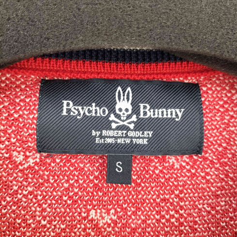 サイコバニー Psycho Bunny 総柄 ロゴ刺繍 Vネックニット メンズ JPN:S