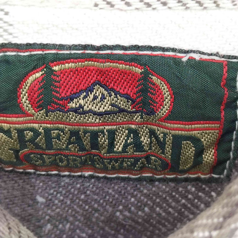 90S GREATLAND フラップポケット チェック柄 L/S レギュラー カラー シャツ メンズ import:M