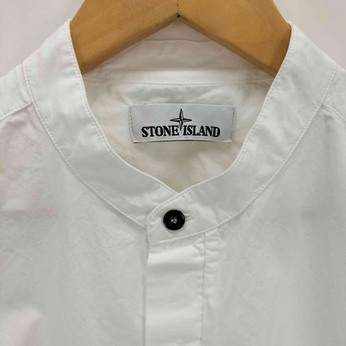 ストーンアイランド STONE ISLAND ロゴ刺繍 バンドカラーシャツ メンズ JPN:M