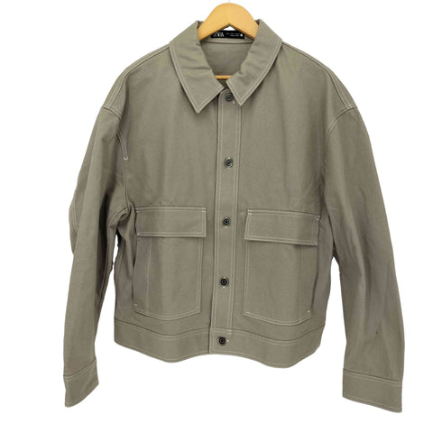 ザラ ZARA BOXY FIT TOPSTITCHED JACKET メンズ import:L