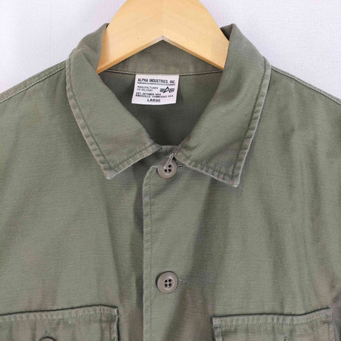 アルファインダストリーズ ALPHA INDUSTRIES ユーティリティーシャツジャケット アーミーグリーン メンズ import:L