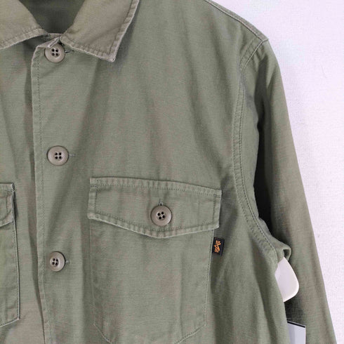 アルファインダストリーズ ALPHA INDUSTRIES ユーティリティーシャツジャケット アーミーグリーン メンズ import:L