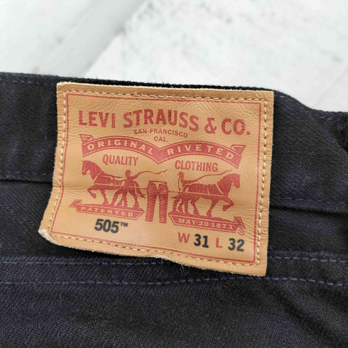 リーバイス Levis 505 裏起毛デニムパンツ ブラックデニム メンズ W31 L32