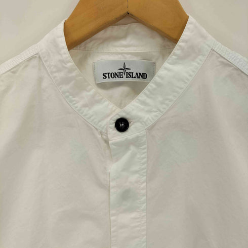ストーンアイランド STONE ISLAND ロゴ刺繍 バンドカラーシャツ メンズ JPN:M