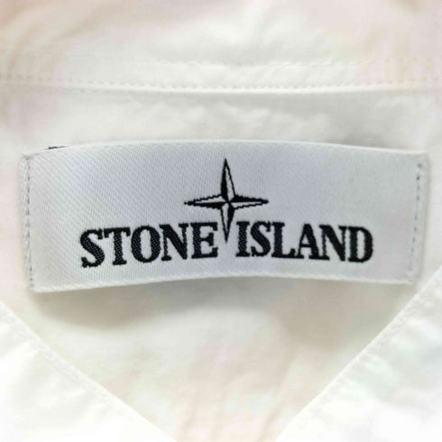 ストーンアイランド STONE ISLAND ロゴ刺繍 バンドカラーシャツ メンズ JPN:M