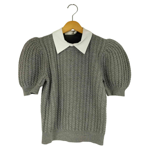 アリスオリビア alice + olivia Chase Cable Knit Puff Sleeve Sweater レディース S