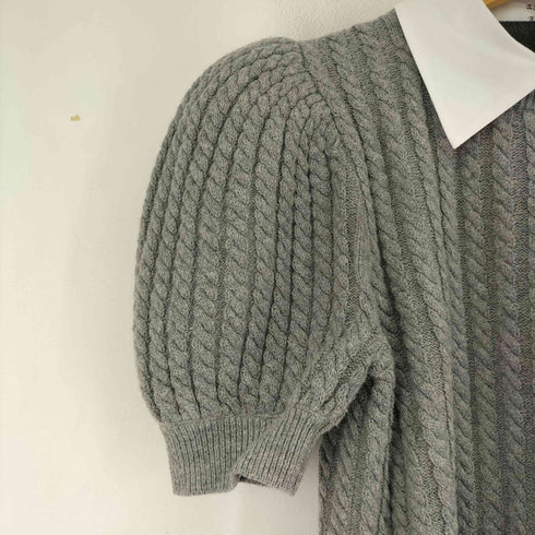 アリスオリビア alice + olivia Chase Cable Knit Puff Sleeve Sweater レディース S