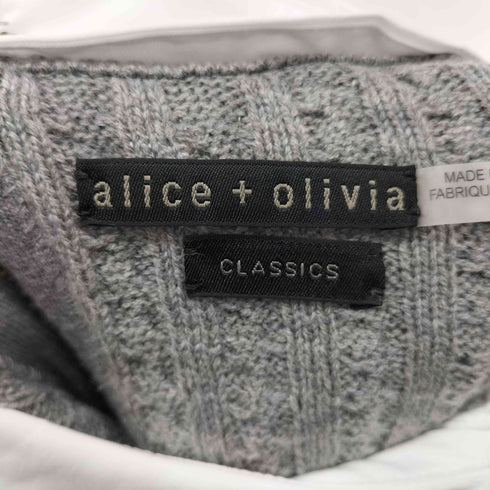 アリスオリビア alice + olivia Chase Cable Knit Puff Sleeve Sweater レディース S