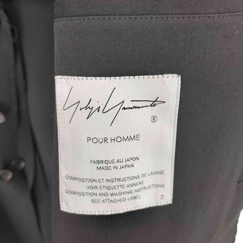 ヨウジヤマモトプールオム Yohji Yamamoto POUR HOMME 23SS GABARDINE W-DOUBLE BODY PEAKED JKA 100番台 ウールギャバジン メンズ JPN:2