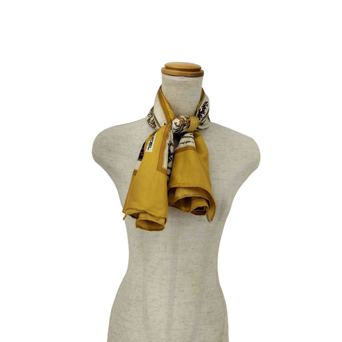ランセル LANCEL 100% シルク 総柄 スカーフ レディース