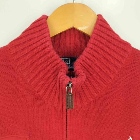 ポロバイラルフローレン Polo by RALPH LAUREN ビッグポニー刺繍 国旗 43ナンバリング刺繍 コットン ドライバーズニット メンズ import:XL