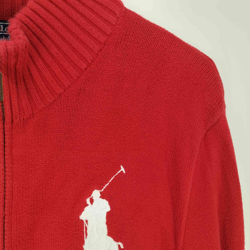 ポロバイラルフローレン Polo by RALPH LAUREN ビッグポニー刺繍 国旗 43ナンバリング刺繍 コットン ドライバーズニット メンズ import:XL