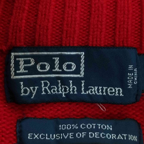 ポロバイラルフローレン Polo by RALPH LAUREN ビッグポニー刺繍 国旗 43ナンバリング刺繍 コットン ドライバーズニット メンズ import:XL