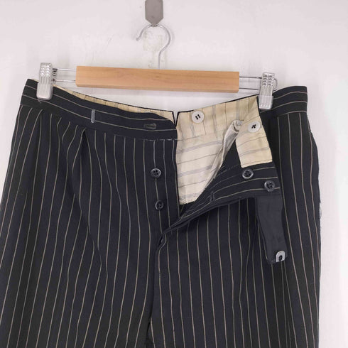 MOSS BROS ボタンフライストライプスラックス メンズ
