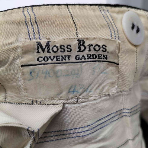 MOSS BROS ボタンフライストライプスラックス メンズ