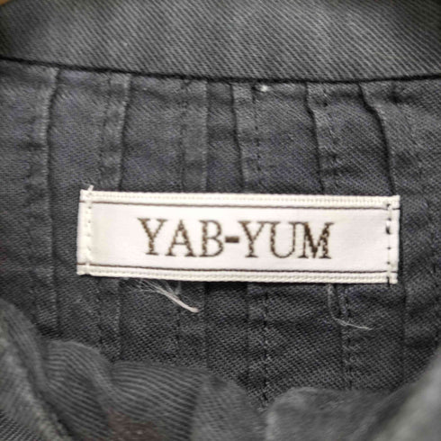 ヤブヤム YAB-YUM フロント刺繍バンドカラーシャツ レディース