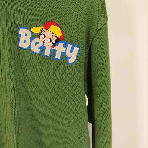 ベティー BETTY BOOP バック キャラクター ロゴ 刺繍 ドライバーズ ニット レディース