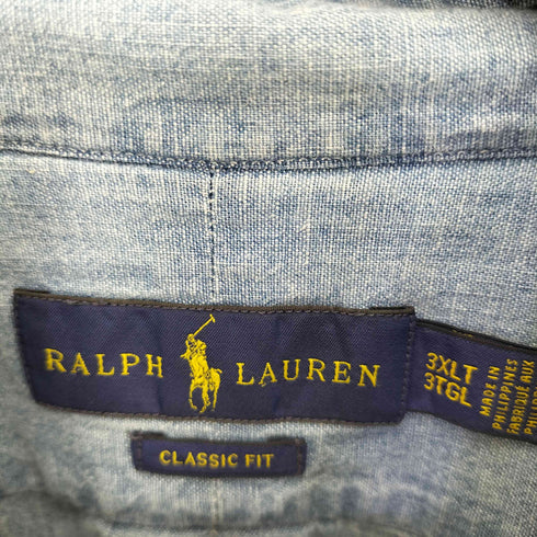 ラルフローレン RALPH LAUREN CLASSIC FIT オーバーサイズ シャンブレーシャツ メンズ 3XL
