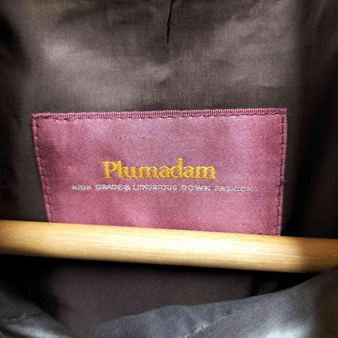 PLUMADAM 刺繍デザイン ロングダウンコート レディース F
