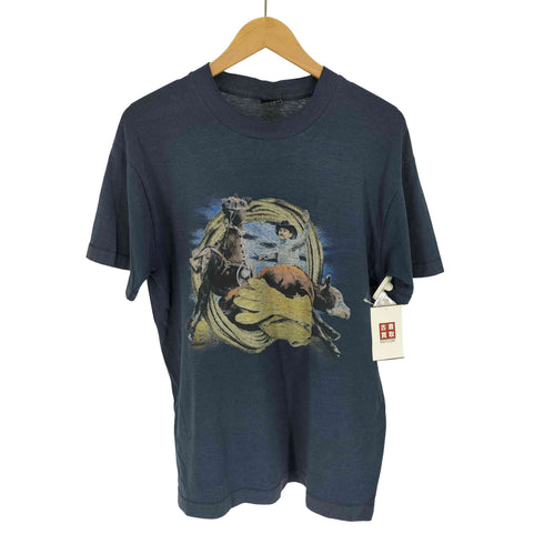 90S FRUIT OF THE LOOM ボディ BEST USA製 カウボーイ アニマル ロデオ プリント クルーネック Tシャツ シングルステッチ メンズ import:L